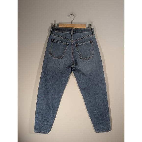 Old Navy Womens Blue Taper Mid Rise Jeans Sz 0 Streetwear Baggy Capsule Classic - Picture 2 of 9